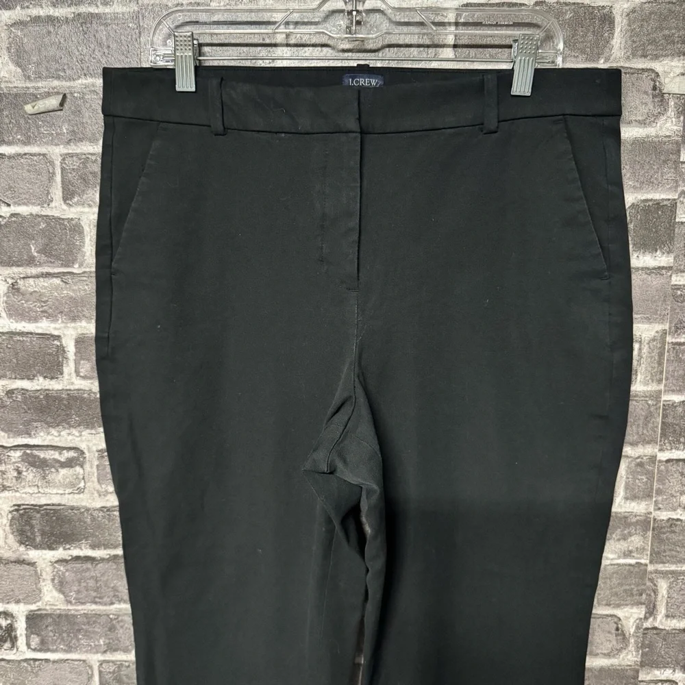 J. Crew Kallie stretch linen-blend straight-leg pant black pants
